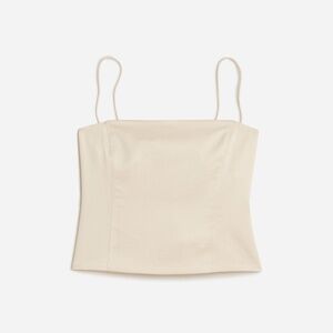 NWT J.Crew Bustier Top in Stretch Satin in Pale Bone Women's Size 00 & 0